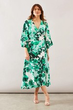 Wallis Green Wrap Dress Womens Daywear Dresses
