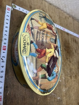 Suchard sheet metal cookie box decorated vintage cakes / (ref no.10)
