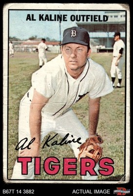 1967 Topps #30 Al Kaline Tigers DOUBLE-PRINT HOF AUTHENTIC