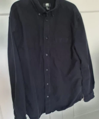 Men’s H&M Regular Fit Dark Blue Cotton Long Sleeve Shirt Size M Button-Down - Image 1 of 4