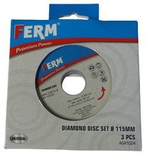 FERM Diamanttrennscheiben Set 3-tlg 115mm AGA1024 Winkelschleifer Neu