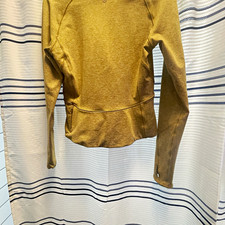 lululemon Gold Women s S 1/2 Zip High Neck Raglan Sleeve Logo Active Sweatshirt
