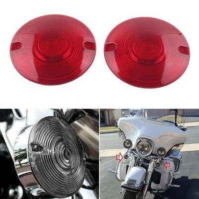2X Rot Blinker Gläser Linse Blinkereinsätze Für Harley Touring Road King Glide