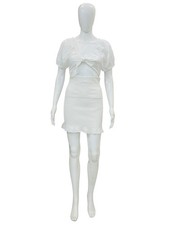 LoveShackFancy Women's Smocked Ruffled Tie Front Cotton Short Mini Dress Size XS