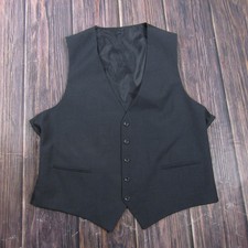 Suit Vest Mens 2XL Gray Solid Polyester Viscose 3 Piece Belted Formal Waistcoat
