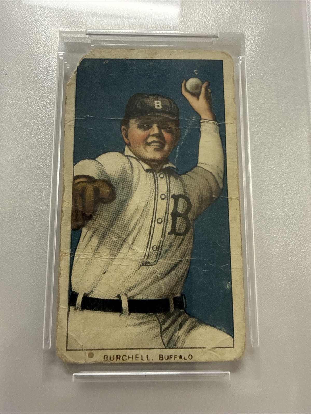 1909-11 T206 Piedmont 350 Fred Burchell PSA 1 Buffalo view 3