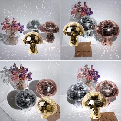 Pilz Disco -Ball Plastikspiegel Glitter -Pilze Für Party