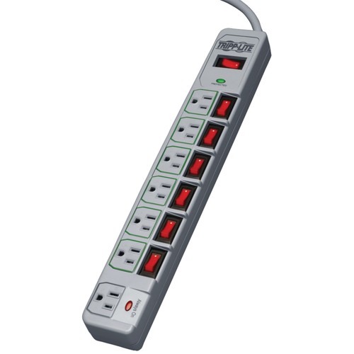 7-Outlet 1080J ECO-Surge Energy-Saving Surge Protector Power Strip 6 ft Cord - Picture 3 of 3