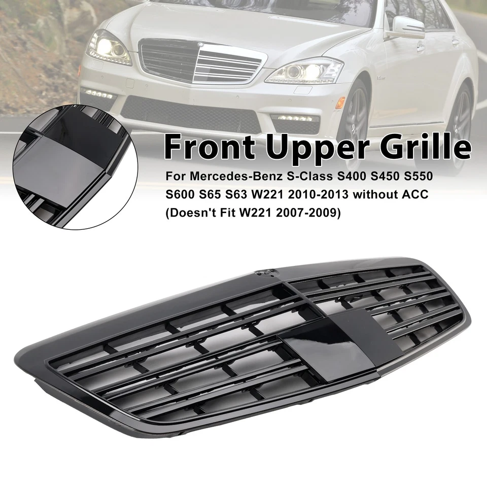 🚗Front Grill Grille Fit Mercedes Benz S-Class W221 S550 S600 S63 S65 2010-2013 Foto 3 de 4