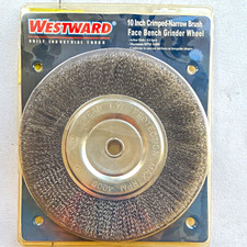 Westward 10in Crimped Steel Wire Wheel Narrow Face 3/4in Arbor Hole 1G8T2
