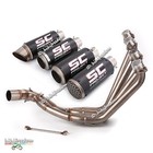 For Honda CBR650R/F CB650R/F 2014-2024 Exhaust Header Pipe + 51mm Carbon Muffler