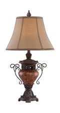 Regency Hill Traditional Style Table Lamp 31.5" Tall Bronze Brown Crackle Iro...