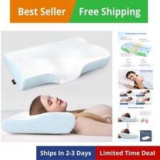 Memory Foam Pillow for Neck Pain Relief, Adjustable Ergonomic Cervical Pillow...