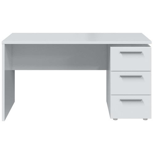 Mesa despacho con buc 3 cajones blanco mate 74x138x60 cm - Imagen 2 de 7