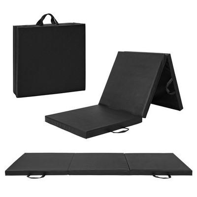 Exercise Mat Folding 72 L x 24 W 2 Thick Padding Black CAP Barbell Durable Home