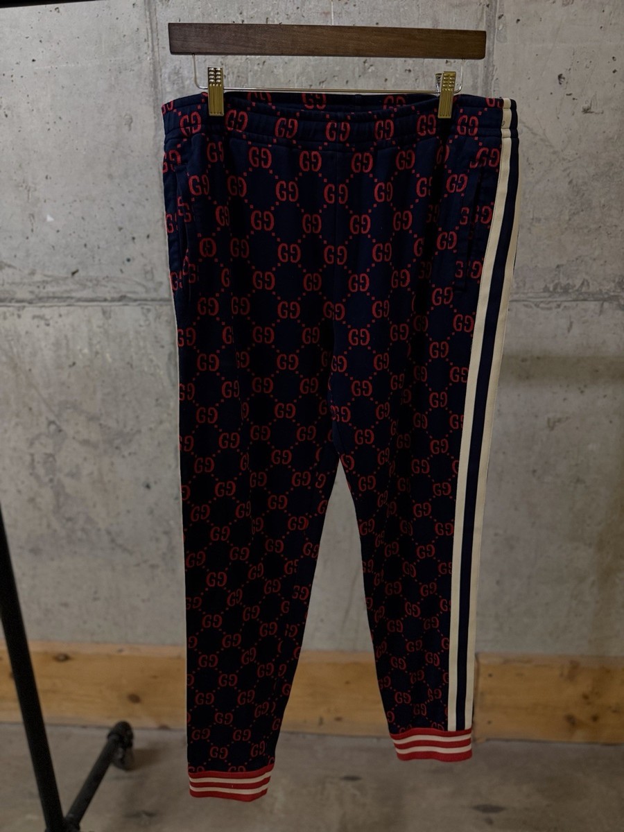 Size XXL Gucci Sweat Pants Jogger 100% Authentic Mens Red Blue
