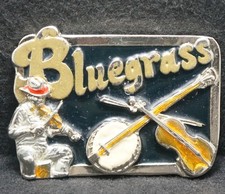 XE03117 VINTAGE 1970s BLUEGRASS FOLK MUSIC INSTRUMENTS MENS BELT BUCKLE
