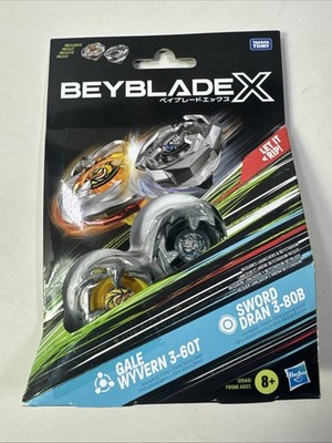 Tomy Beyblade X 2-Pack Gale Wyvern 3-60T and Sword Dran 3-80B