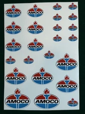 HO Scale Amoco Gas Oil Signs 2mil Vinyl Die-Cut Peel N Stick Stickers Decal