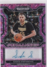 2022 PRIZM DRAFT PICK #CP-SST SASHA STEFANOVIC PINK AUTO 9/20- PURDUE