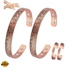 Copper Magnetic Bracelet for Women and Men Ultra Strength Magnets 99.9 Pure ...