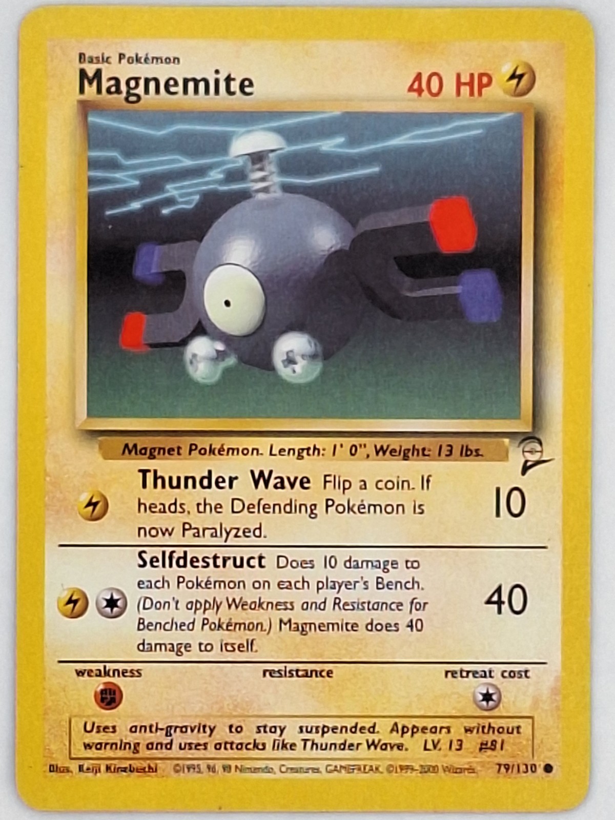 Magnemite - 79/130 - Common - Unlimited Edition, English Pokemon Base Set MP