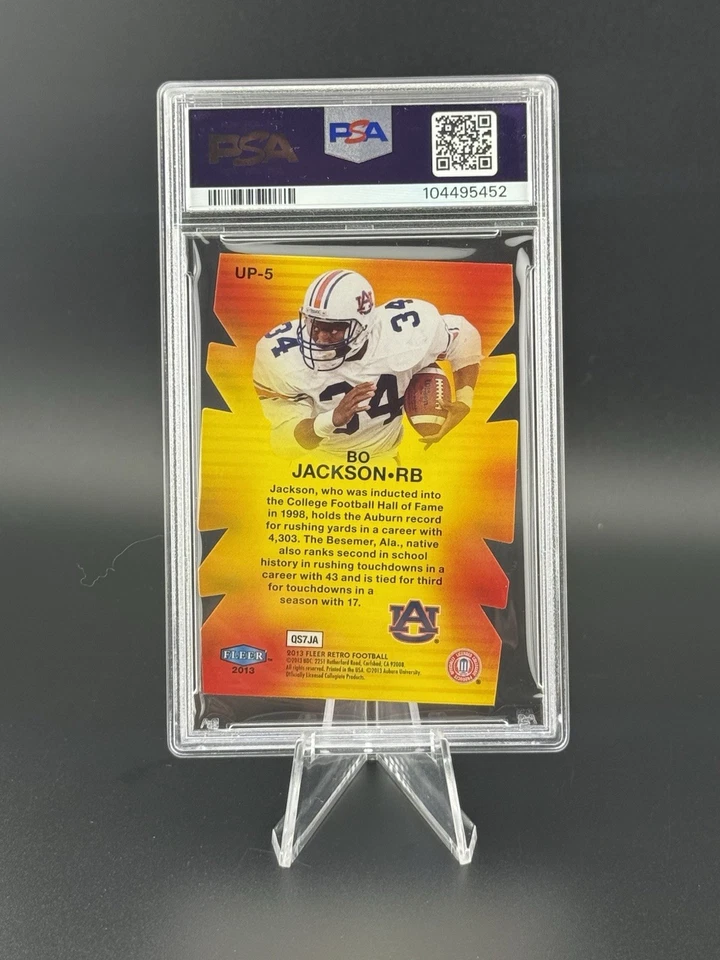 BO JACKSON 2013 FLEER RETRO BAJO PRESIÓN PSA 9 TIGRES CASTAÑO ROJIZO, ¡RARO! Foto 2 de 3