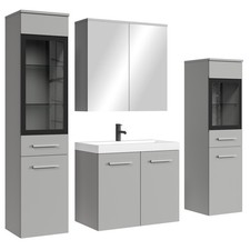 Badplaats Badmöbel Komplettset Mirano 60 x 35 cm Grau Matt - Badezimmermöbel mit