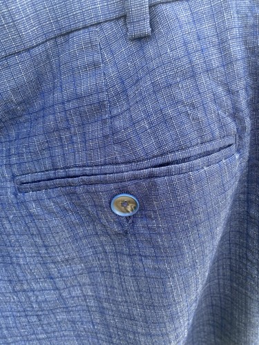 Hart Schaffner Marx Hose Herren blau Seersucker 40 ? Siehe Maße - Bild 4 von 8