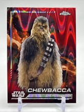 2024 Topps Chrome Star Wars CHEWBACCA 107 Blaster Red RayWave Refractor SP