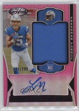 2024 Certified Freshman Fabric Mirror Signatures Pink Ladd McConkey Auto 14lt