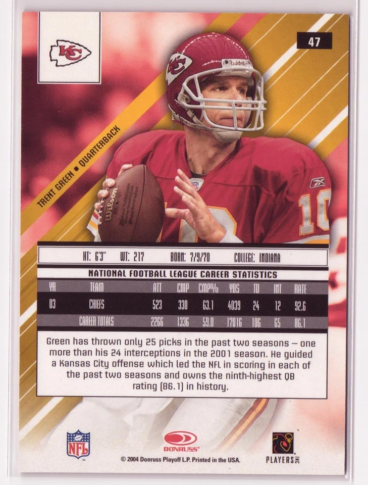 2004 Leaf Rookies & Stars Longevity - Trent Green #47 Ruby /250 - Image 2 of 2