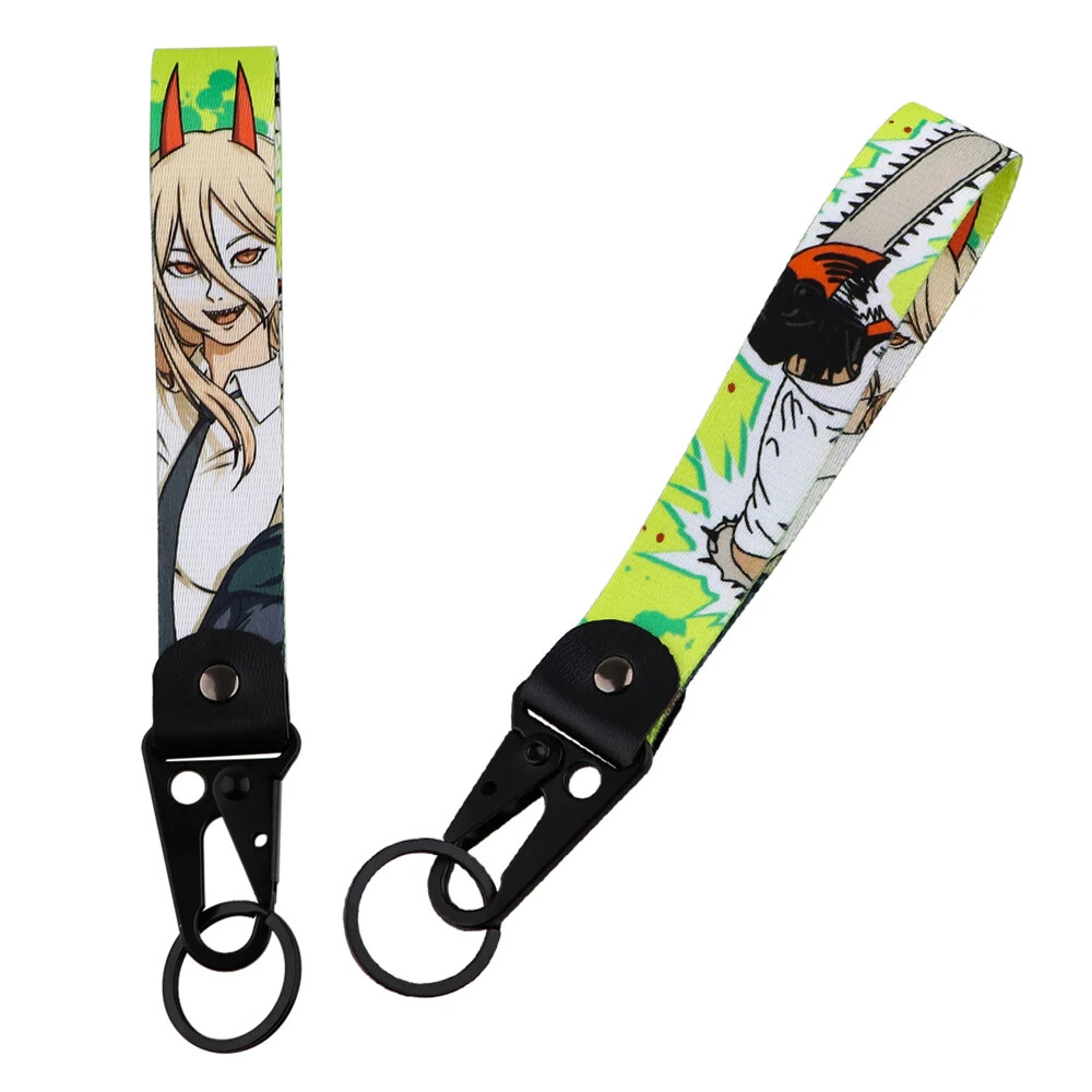 Chainsaw Man Manga Power And Denji Lanyard Wrist Strap Hook Key