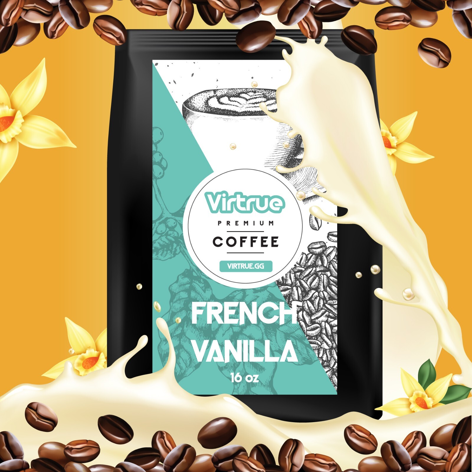 French Vanilla Coffee 16oz &ndash; Ground or Whole Bean &ndash; 5 Stars &ndash; Fast Shipping