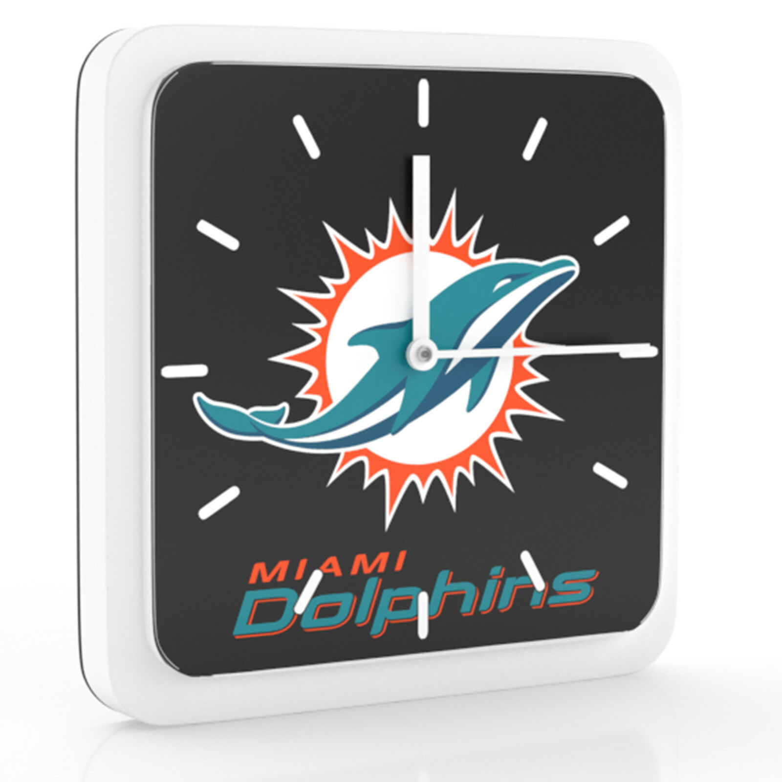 New 3 in 1 NFL Miami Dolphins Home Office Decor Wall Desk Magnet Clock 6 inches