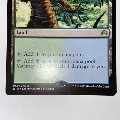 Carta Magic: The Gathering Yavimaya Coast (252/272) - Rareza Rara, Set Origins - Tierra Dual Verde/azul