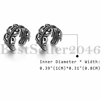 2pièces Skull Ear Cuffs Non Piercing Gothic Punk Style Ear