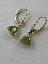 Peridot 14k Gold Earrings. Genuine Stone