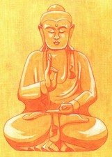 Buddha figure painting oil artist Jerome Cadd 