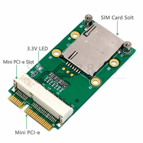 Mini PCI-E Adapter with SIM Card Slot for 3G/4G ,WWAN LTE ,GPS card - Picture 2 of 5