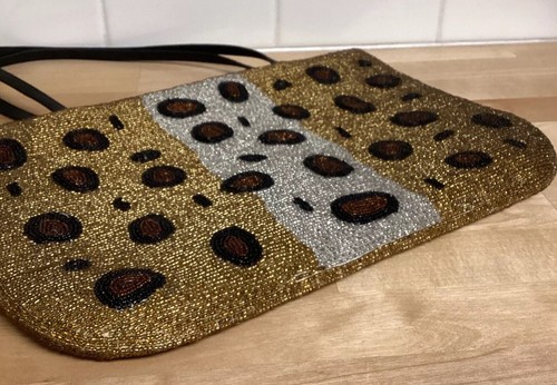Vintage Beaded Leopard Shoulder Handbag Evening Purse Swee Lo New York NY Unique - Picture 11 of 14