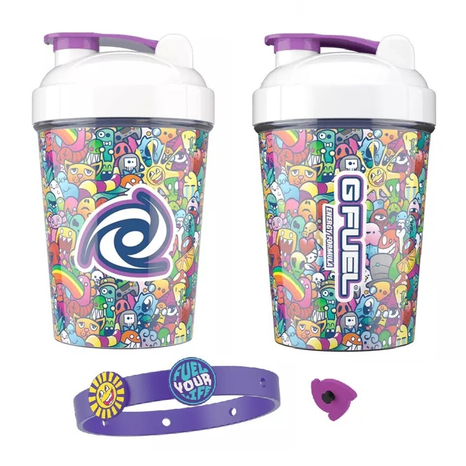 G Fuel Doodlez Collector's Doodle Shaker Cup 16 oz with Purple