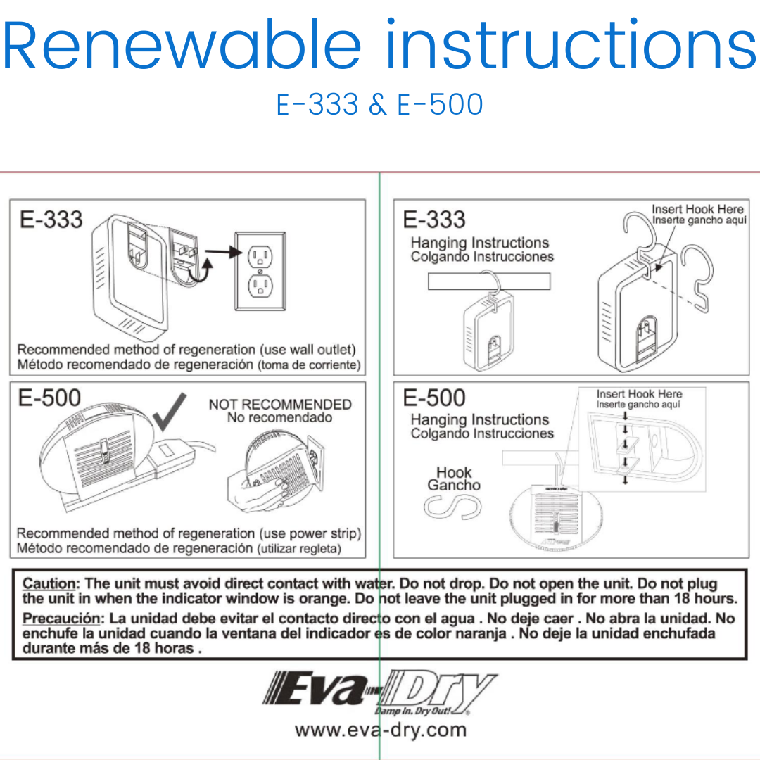 EvaDry E500 2 pack Renewable Wireless Dehumidifier eBay