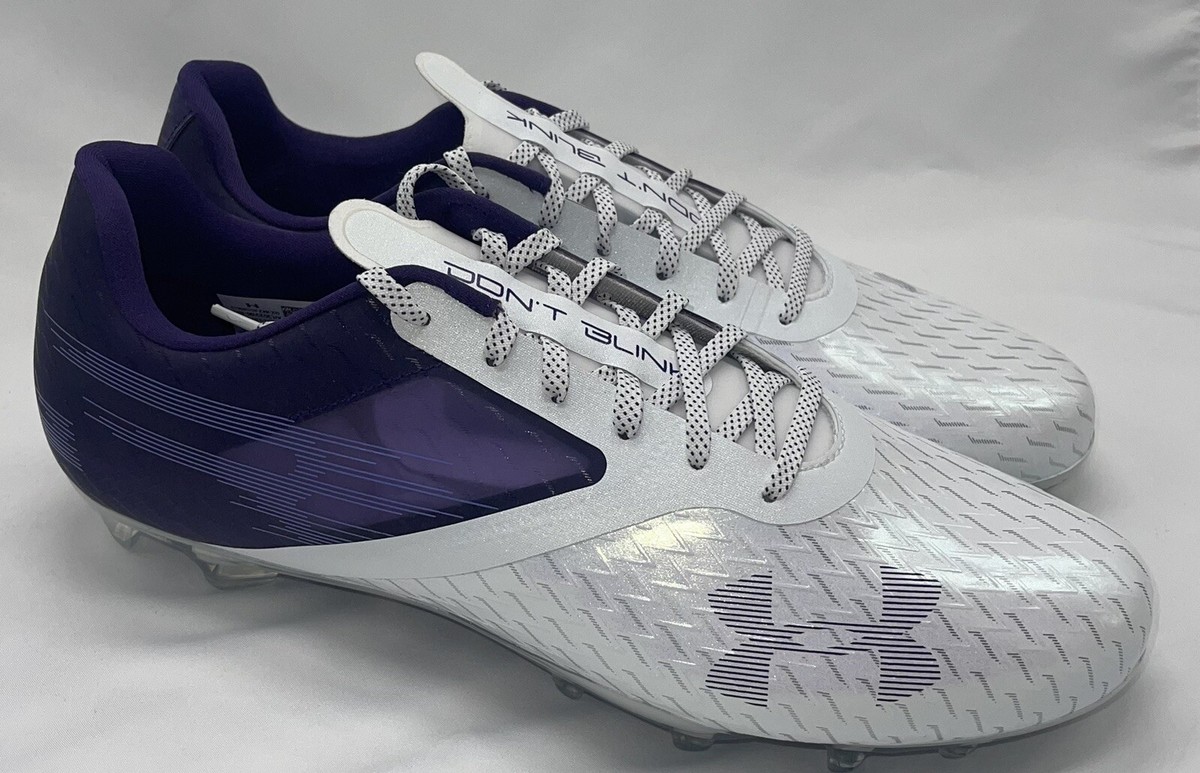 NEW Under Armour Blur LUX MC Football Cleats White Purple  display picture 1