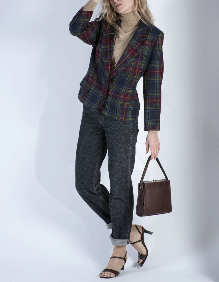 Blazer para mujer Austin Reed a cuadros mezcla de cachemir y lana, talla L, EE. UU. 12 Foto 2 de 4