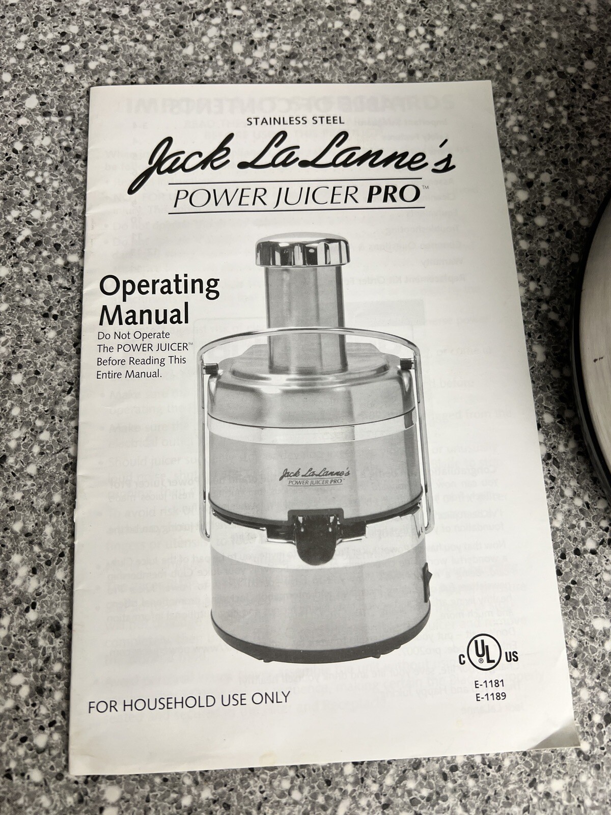 Jack LaLanne's Power Juicer Pro E1189 Stainless Steel Complete Pkge
