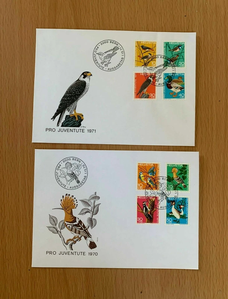 Швейцария коллекции 10 диких животных и птиц FDC лот (шлем 14/15/16/17/18/25) - Изображение 2 из 4