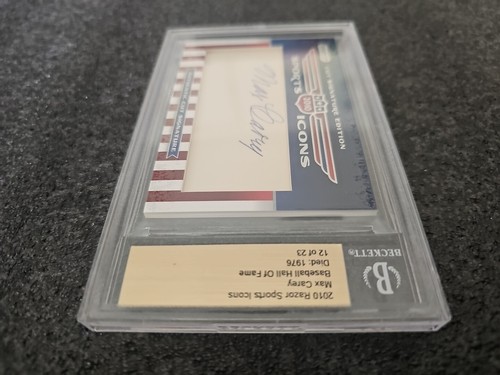 MAX CAREY 12/23 2010 Razor Sports Icons Basetball HOF CUT Autograph  - Picture 7 of 17