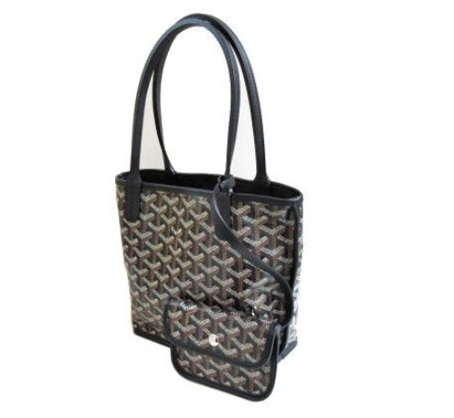 希少品◆入手困難♪【GOYARD】ミニ ブラック & タン ANJOU tote NEW Goyard Mini Anjou Black and Tan Bag Tote Double Sided