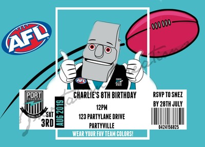 DIY Print Custom AFL PORT ADELAIDE MASCOT FOOTBALL ...